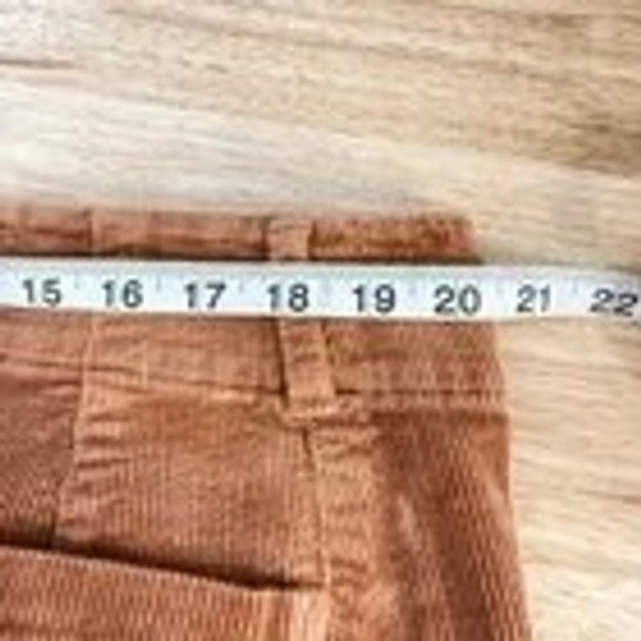 Anthropologie Maeve Colette Women's Pants Orange Corduroy Crops Wide Leg 20W - Picture 6 of 9